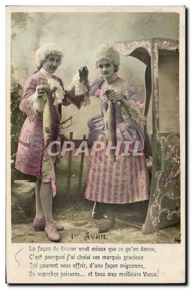 Due giovani donne in costume di carnovale — 1er APRILE — editore A.3. Paris
