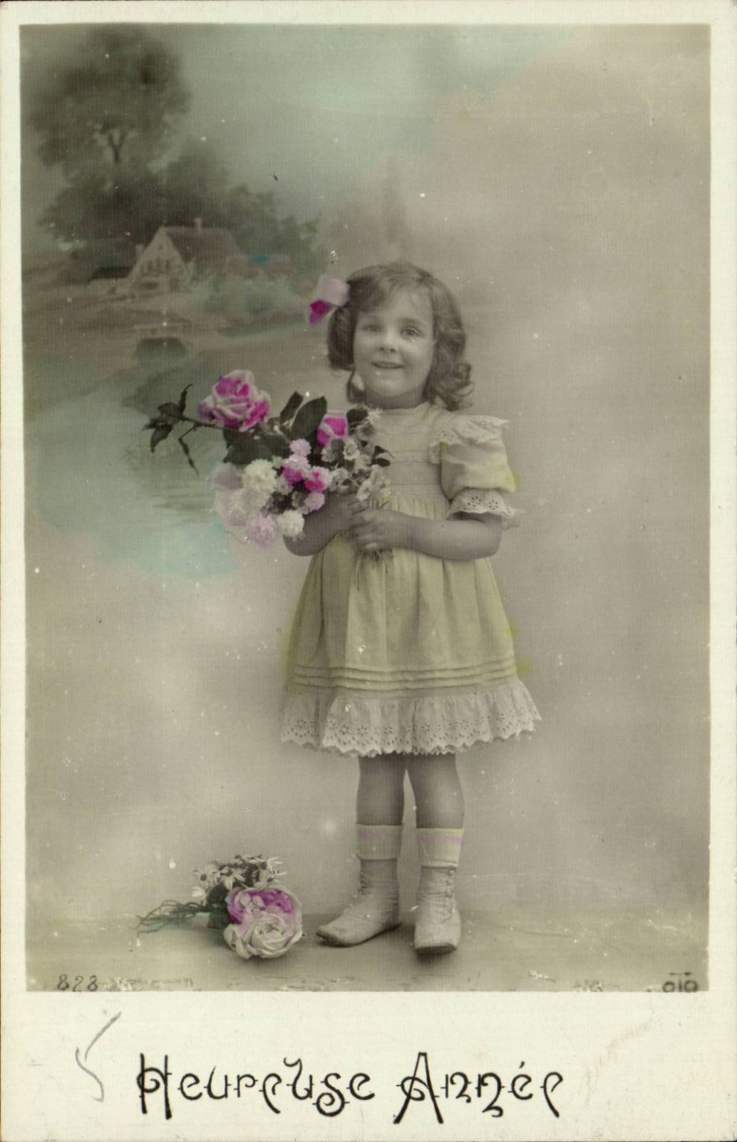 CPA Fantaisie Enfant Heureuse annee