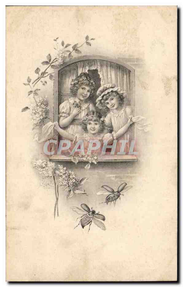 CPA Fantaisie Enfants Abeille Bee abeilles Miel