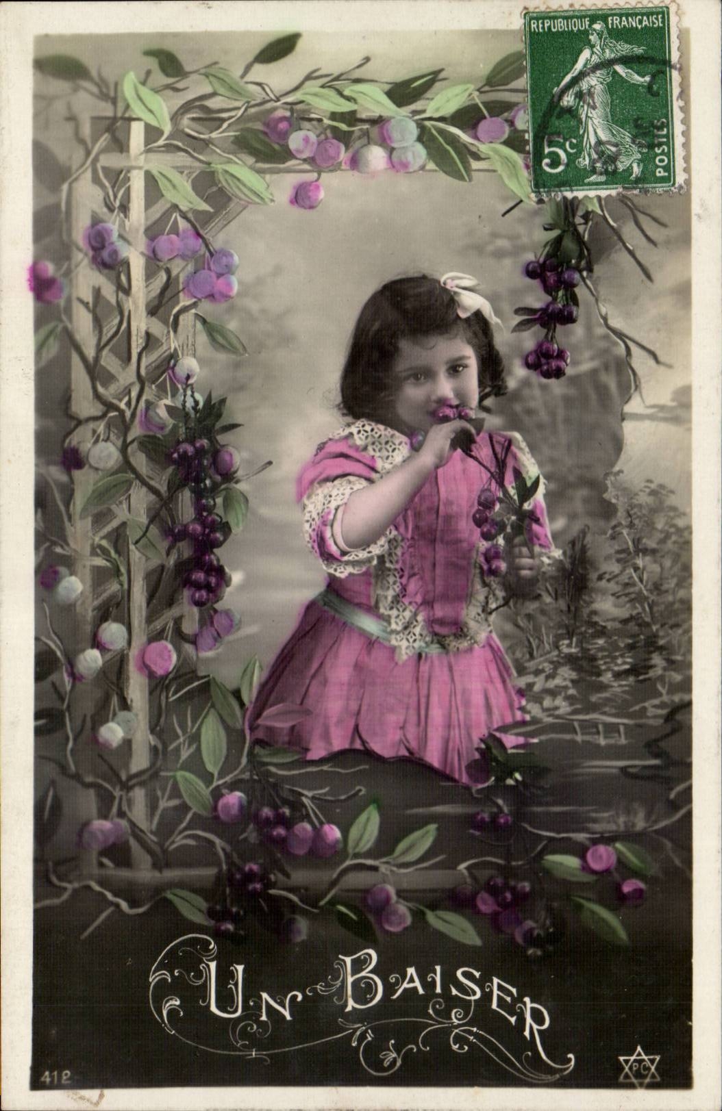CPA Fantaisie Enfants Un baiser