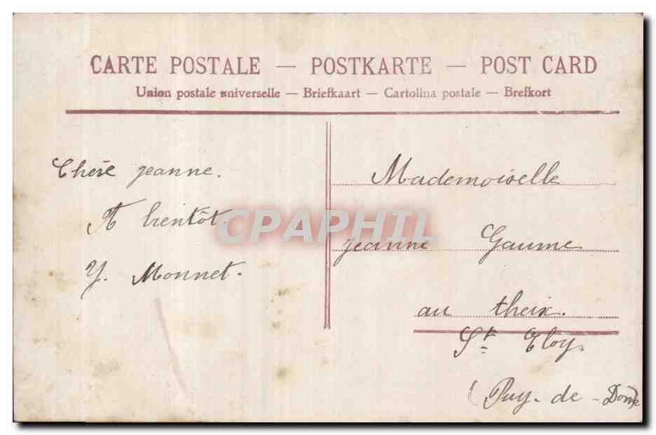 CPA Fantaisie Enfants Un baiser — Rückseite