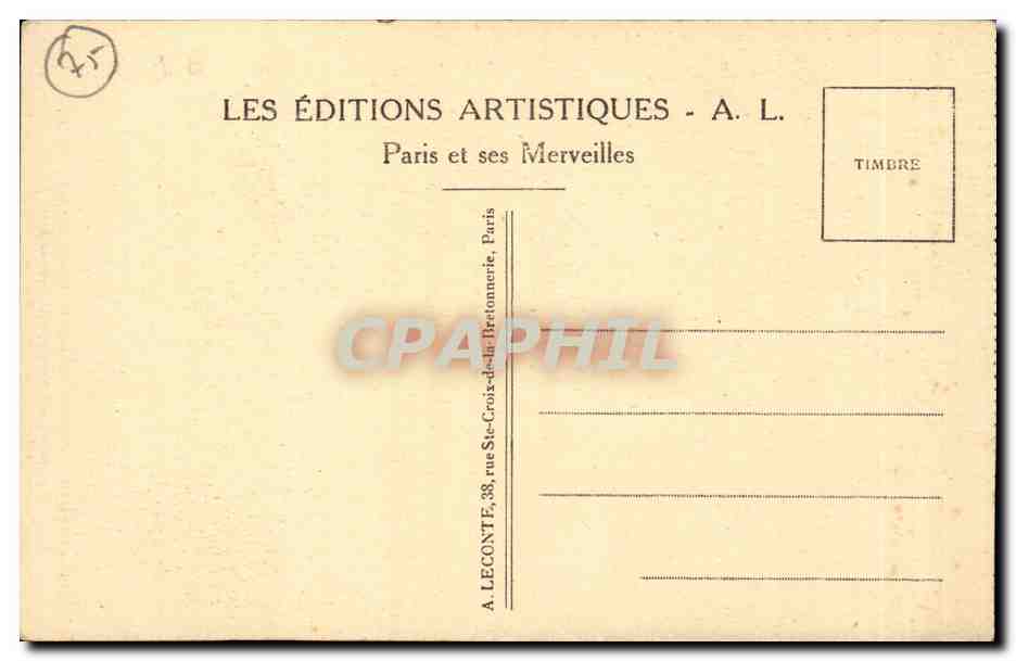 Paris CPA Notre Dame — Rückseite