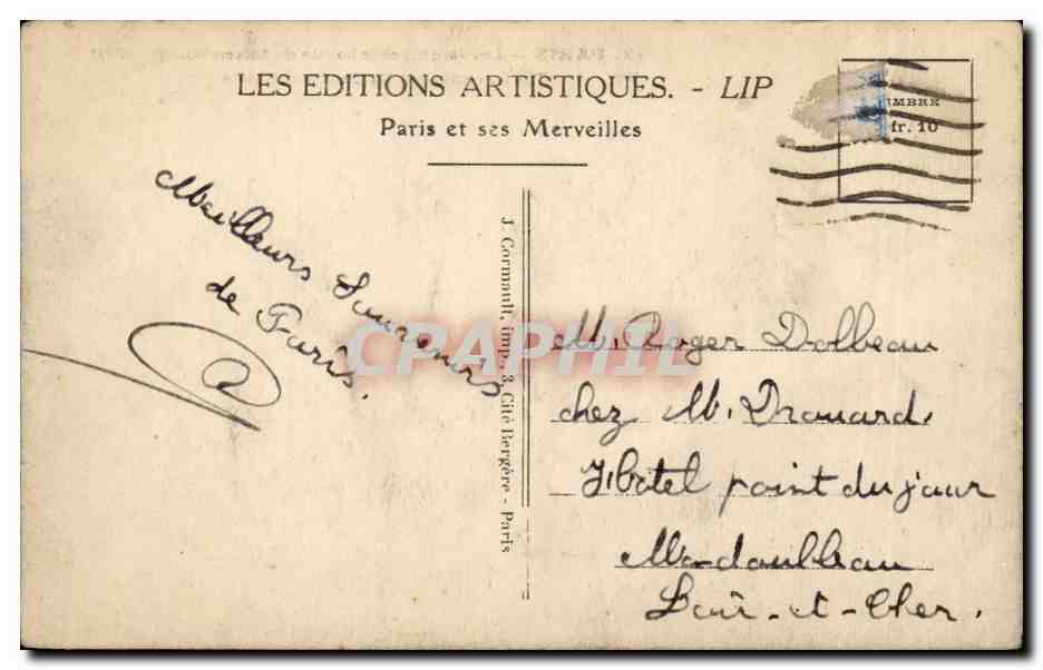 Paris CPA Les jardins et la bassin du Luxembourg  — Rückseite