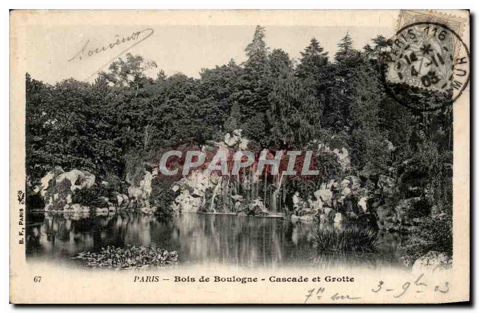 Paris CPA Bois de Boulogne Cascade et grotte