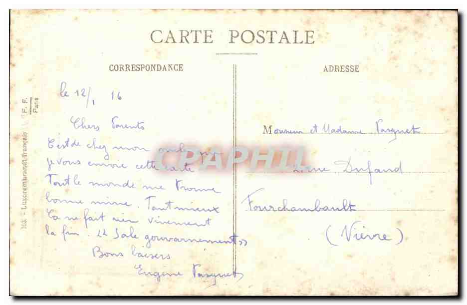 Paris CPA Notre Dame — Rückseite