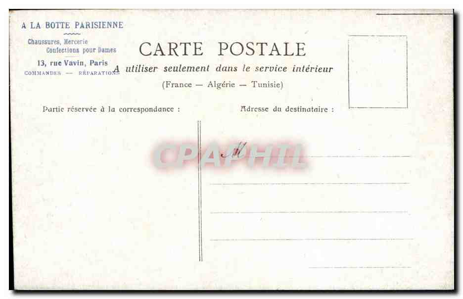 Paris CPA Bois de Boulogne La cascade — Rückseite