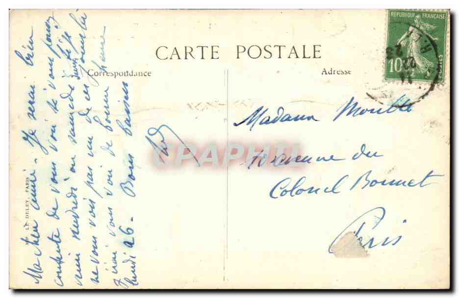 Paris CPA Saint Etienne du Mont Tour Clovis Lycee Henri IV — Rückseite