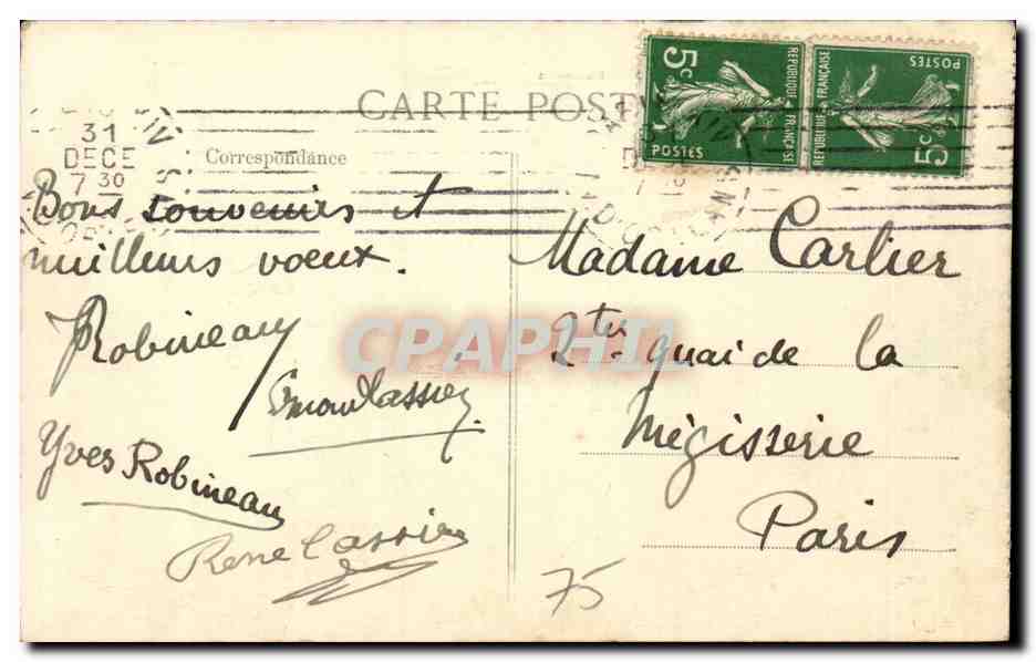 Paris CPA Notre Dame Betes d'amortissement a la balustrade des tours — Verso
