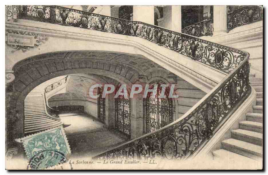 Paris CPA La Sorbonne Grand escalier