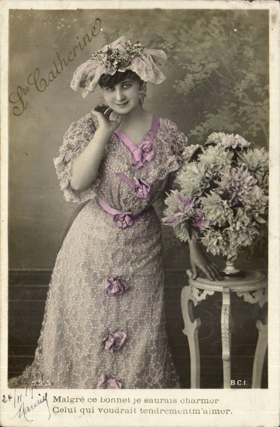 CPA Fantaisie Femme Ste Catherine