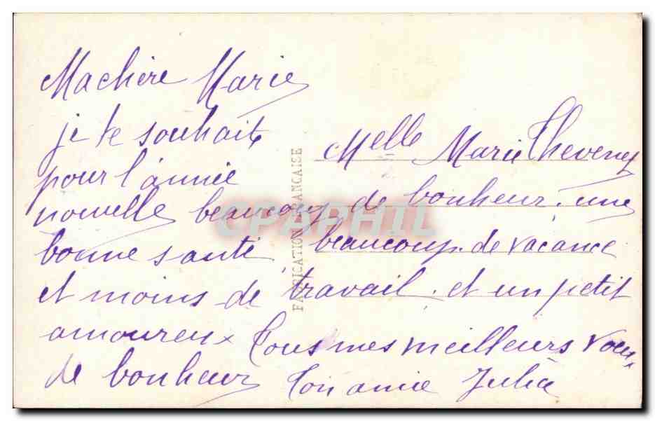 CPA Fantaisie Fleur Rose — Rückseite