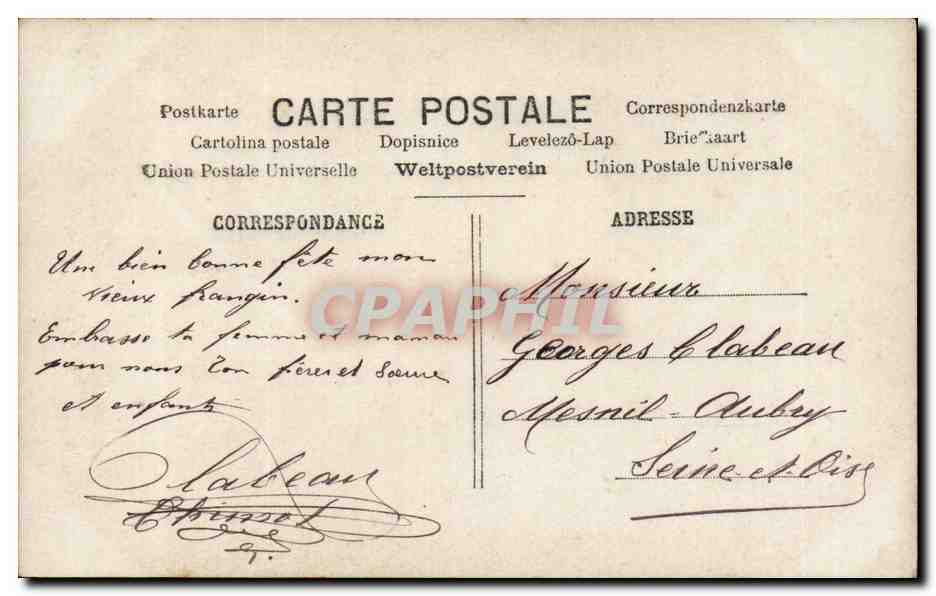 CPA Fantaisie Enfant Bonne fete — Rückseite