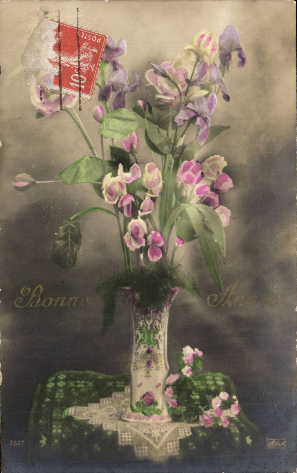 CPA Fantaisie Fleurs Bonne fete