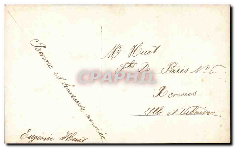 Jeune femme en robe violette — Bonne Année — éditeur anonyme, n° de série non visible — Reverso