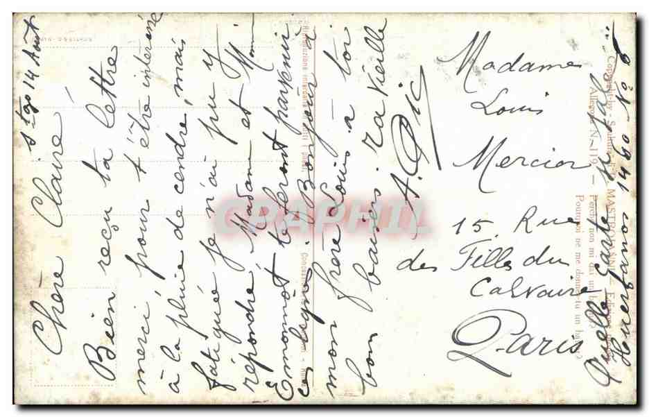 CPA Fantaisie Femme et ange angel — Rückseite