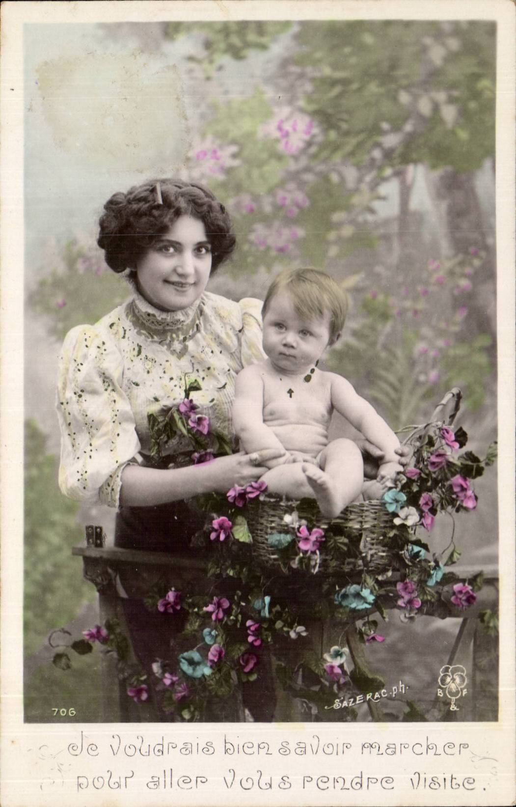 CPA Fantaisie Enfant Femme et bebe 