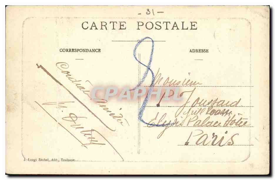CPA Toulouse Le Capitole — Verso