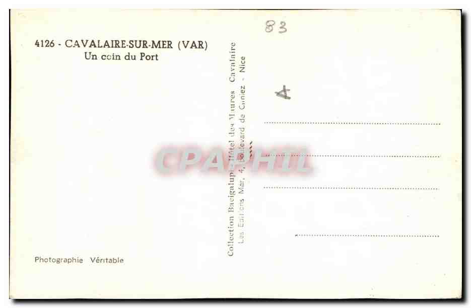 CPM Cavalaire sur mer Un coin du port — Rückseite