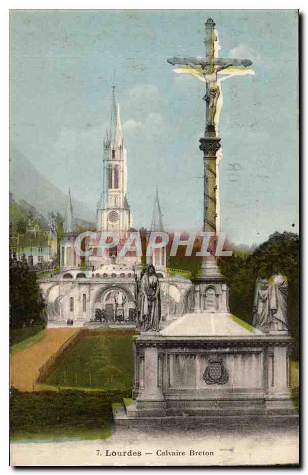 CPA Lourdes Calvaire breton
