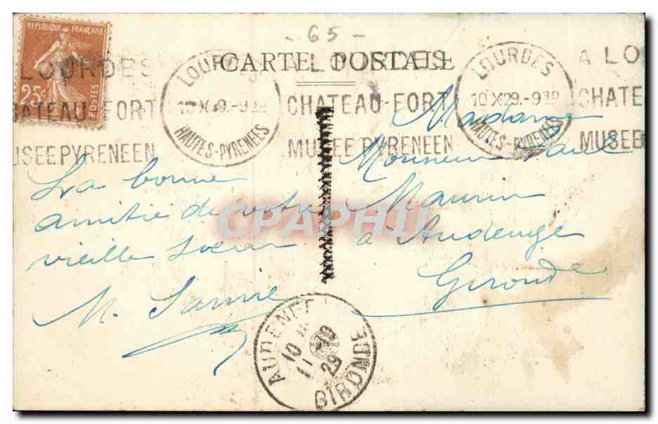 CPA Lourdes Calvaire breton — Rückseite