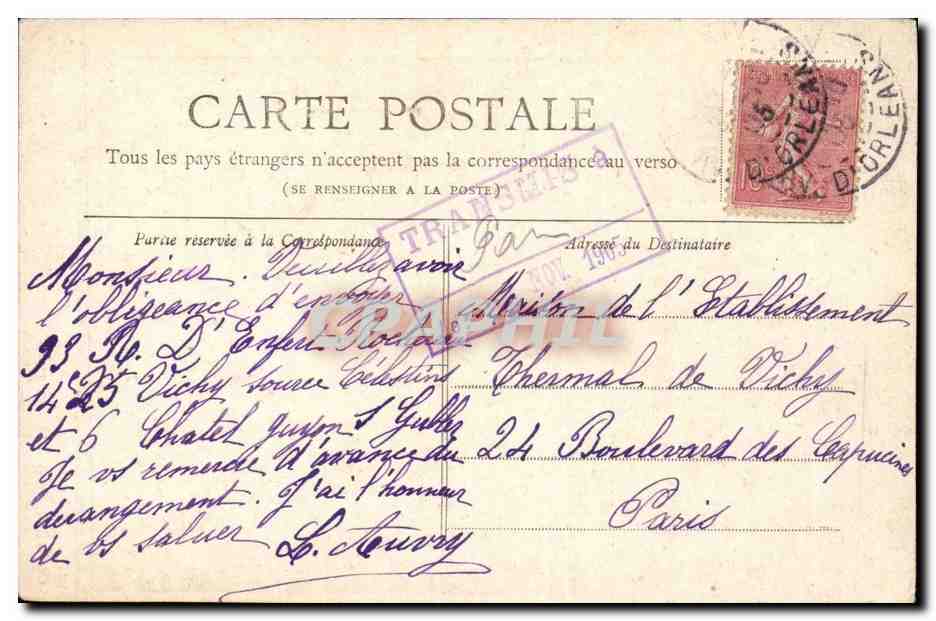CPA Paris Belevedere des Buttes Chaumont — Rückseite