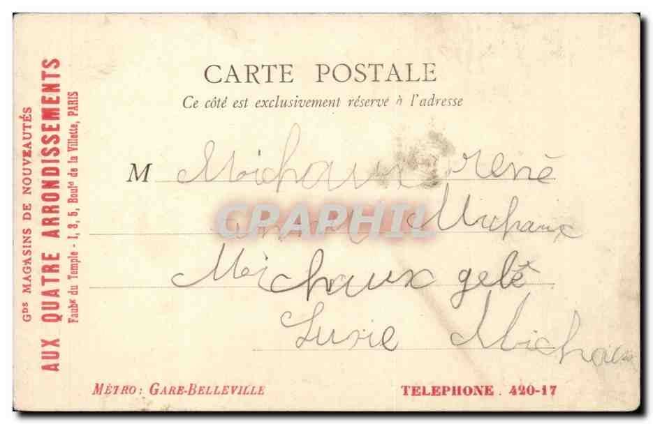 CPA Paris Bois de Boilogne en automne Pre CAtalan Ile du Chalet de Bengali (publicite Grands magasin Nouveautes TEmple — Rückseite