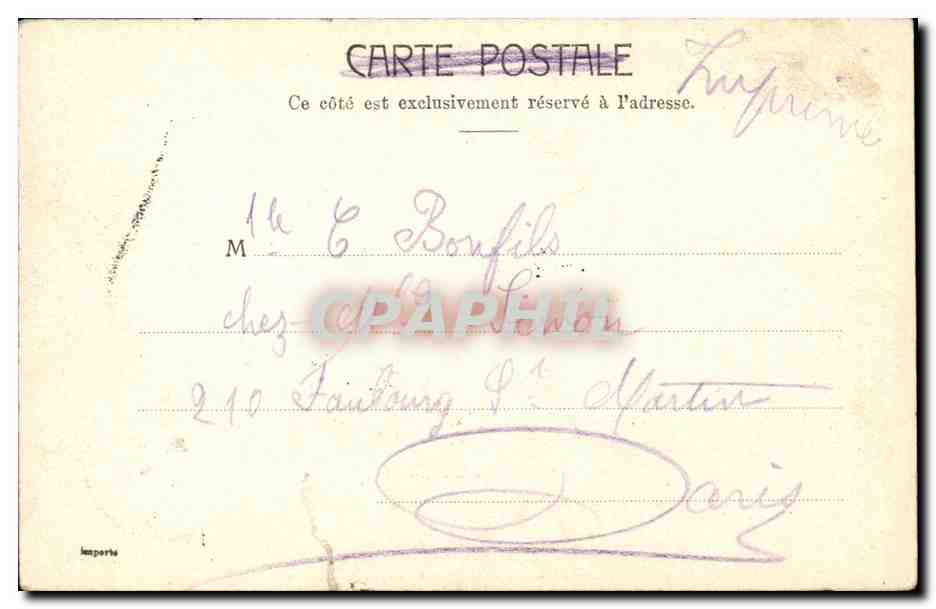CPA Paris Le Louvre — Verso