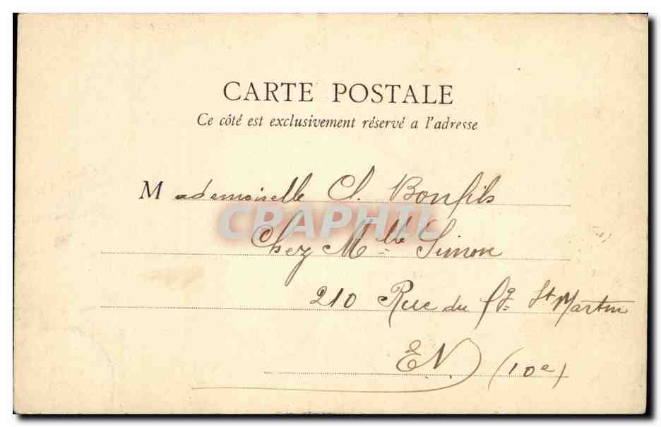 CPA Paris Sainte Chapelle — Verso
