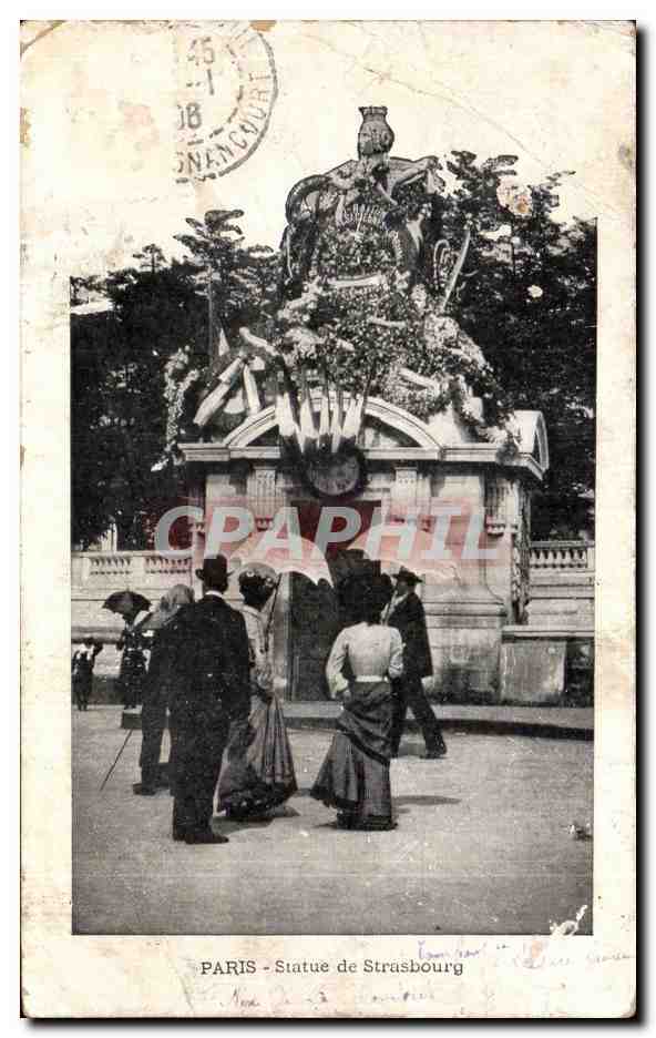 CPA Paris Statue de Strasbourg