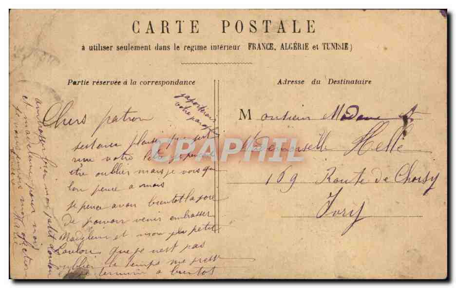 CPA Paris Statue de Strasbourg — Verso