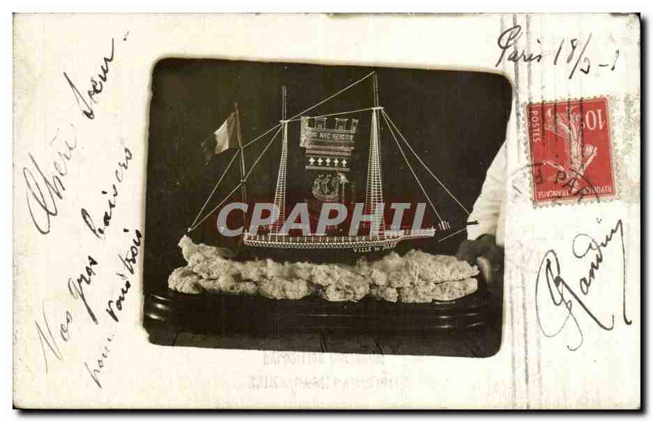 CPA Paris Maquette de bateau Ville de Paris 