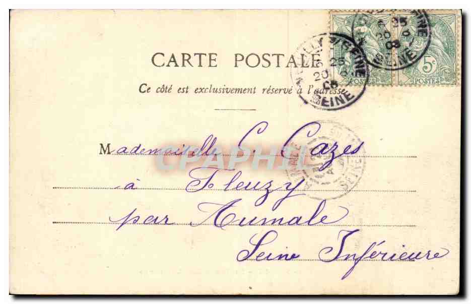 CPA Paris Place des victoires — Rückseite
