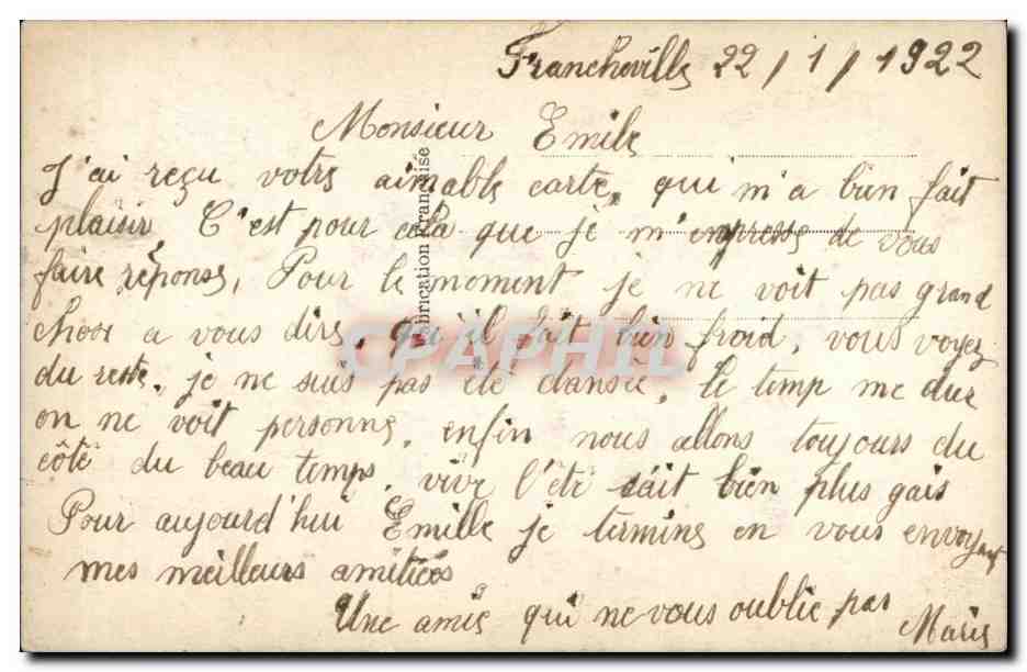 CPA Fantaisie Femme — Verso