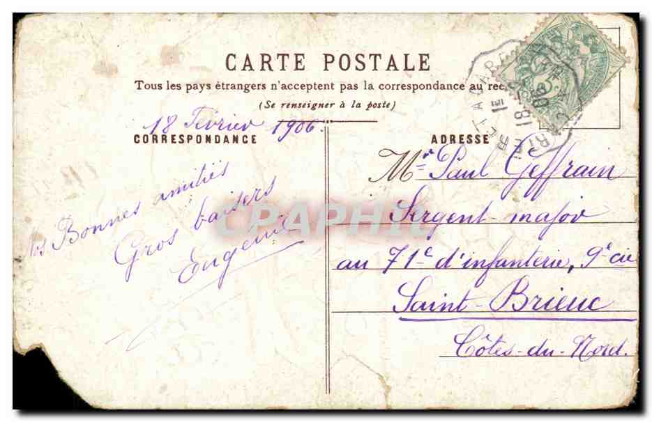 CPA Fantaisie Oiseau et fleurs — Verso