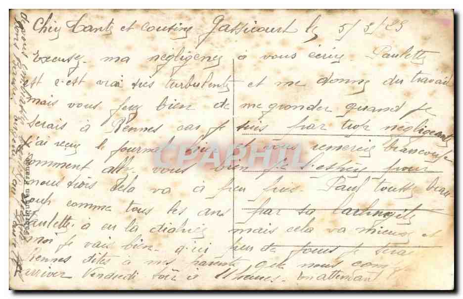 Jeune femme offrant des roses à un homme assis — REX 4955 — Achterkant