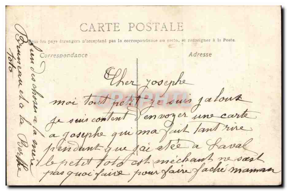 CPA FAntaisie Enfant et poissons — Rückseite