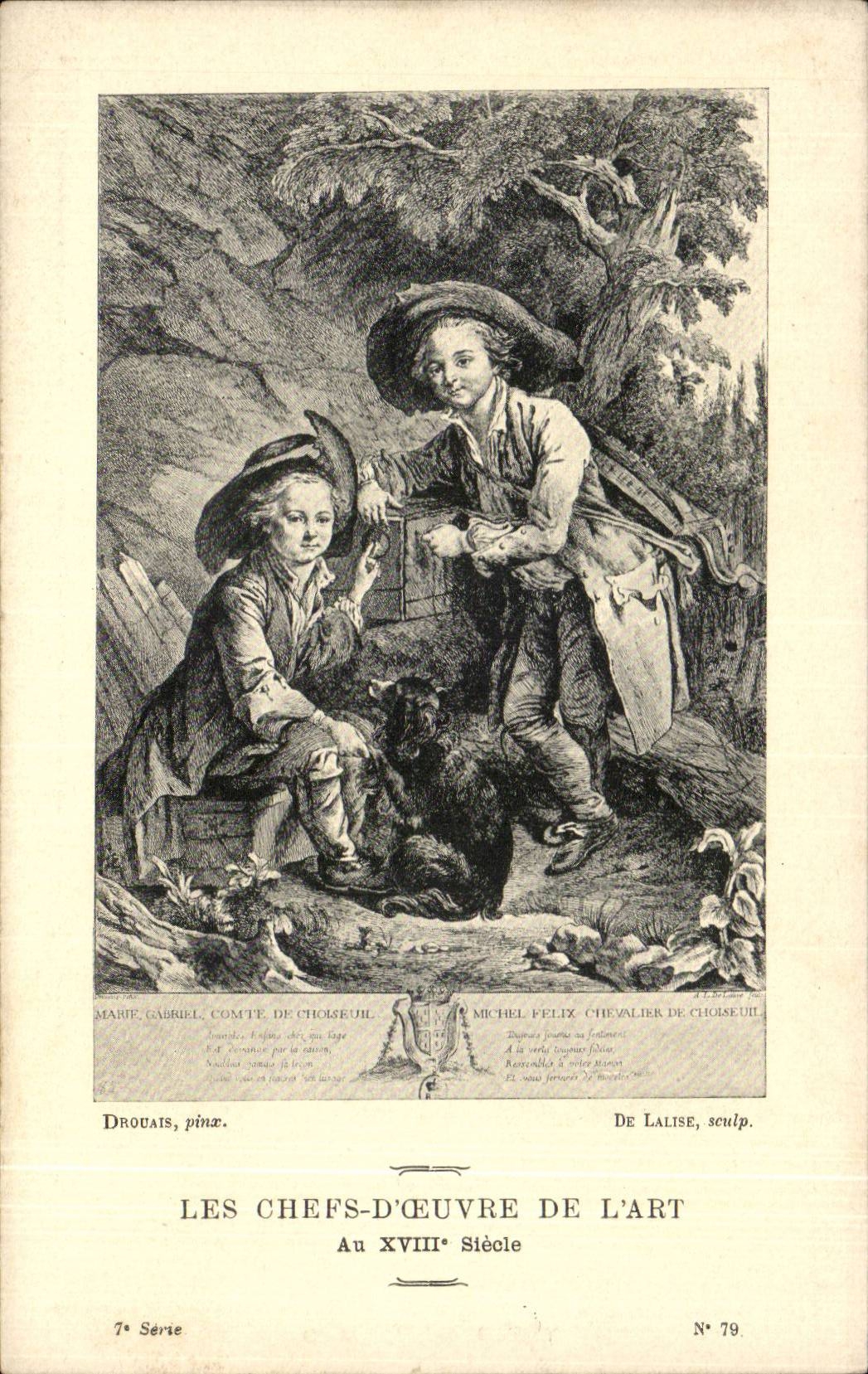 CPA Les chefs d'oeuvre de l'art Comte de Choiseul Chine Dog Drouais De Lalise
