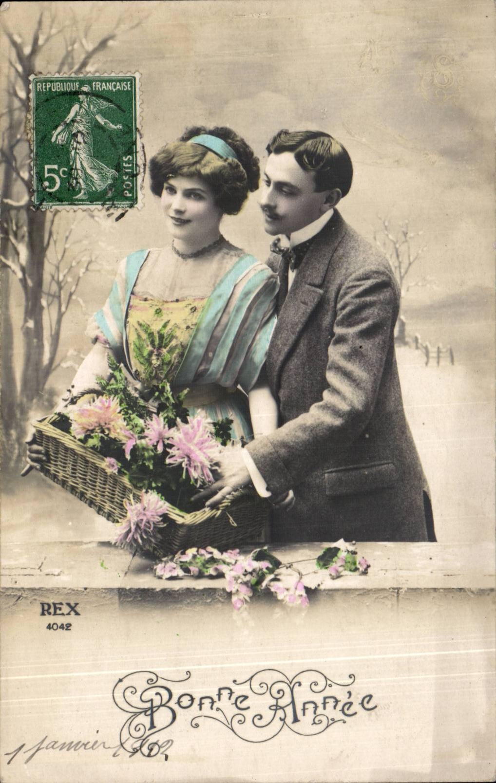 CPA Fantaisie Femme Bonne annee