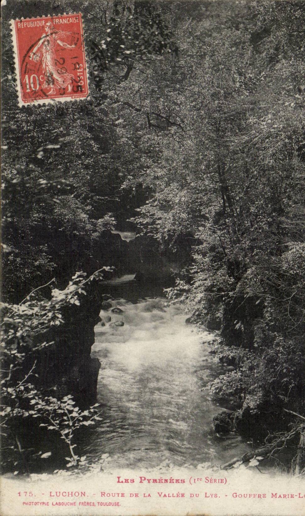 Die Pyrenäen (1. Serie) — Straße der Lys-Tal — Gouffre Marie-Louise — Phototype Labouche Frères, Toulouse