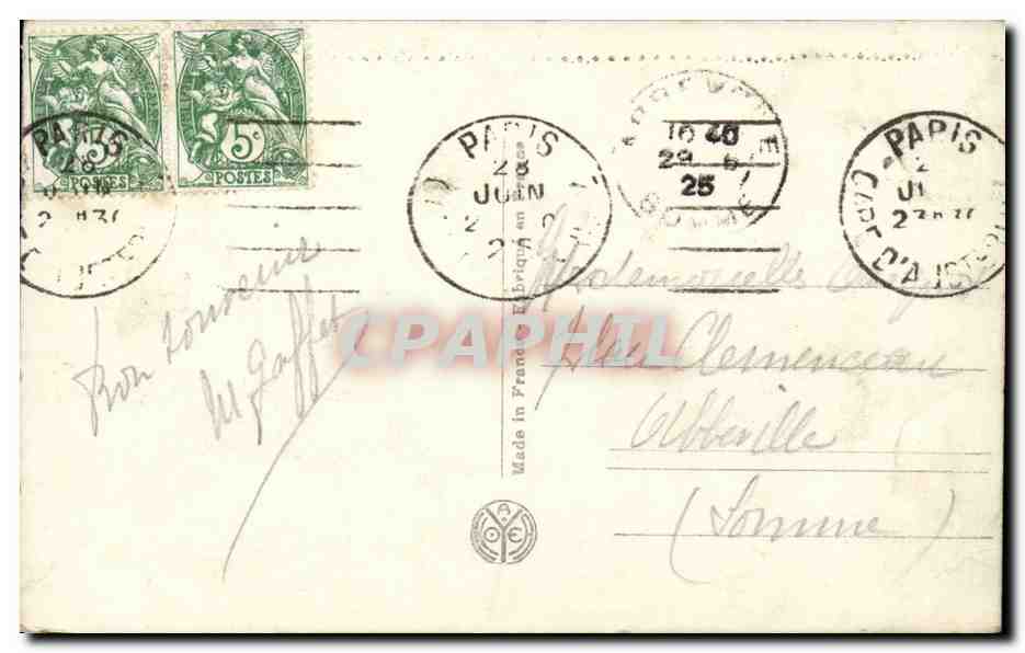 CPA Exposition des Arts Decoratifs Mausolee aux Morts des batailles de Champagne — Rückseite