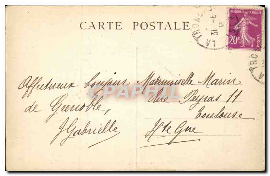 CPA Grenoble Ancienne porte Saint Laurent et l'eglise — Rückseite