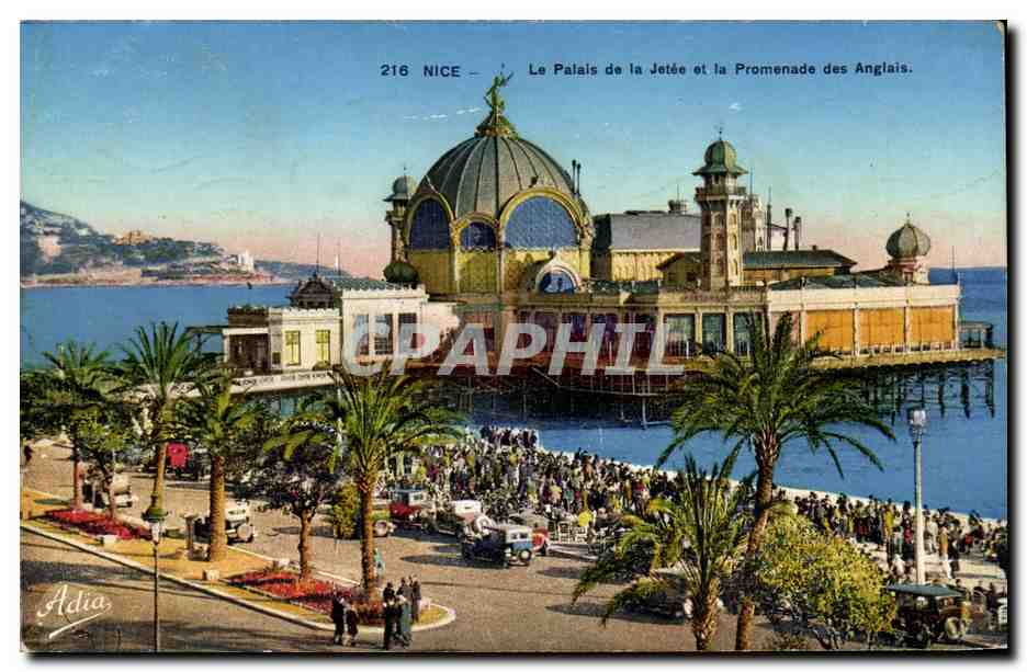 CPA Nice Le palais de la jetee et la promenade des anglais