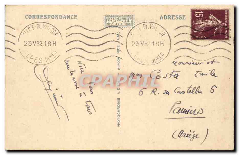 CPA Nice Le palais de la jetee et la promenade des anglais — Rückseite