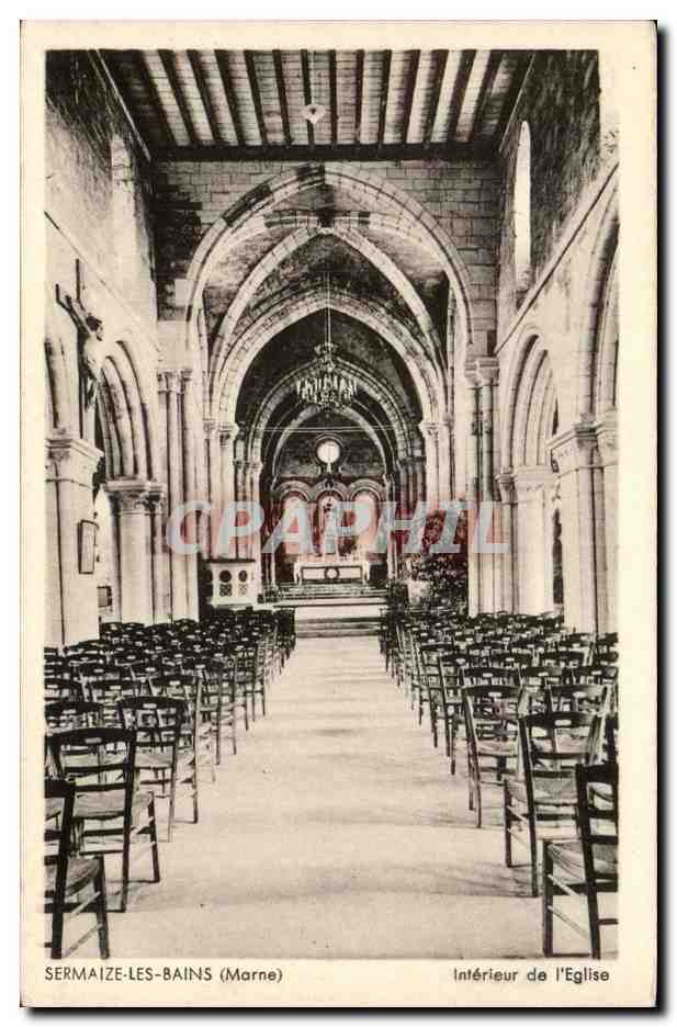 CPA SErmaize les Bains Interieur de l'eglise