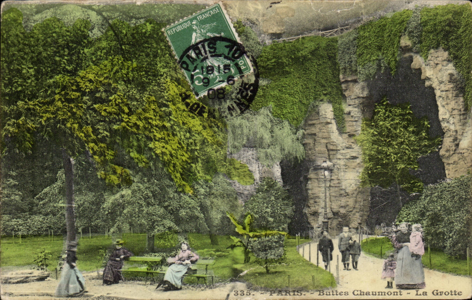 Paris CPA Buttes chaumont La grotte