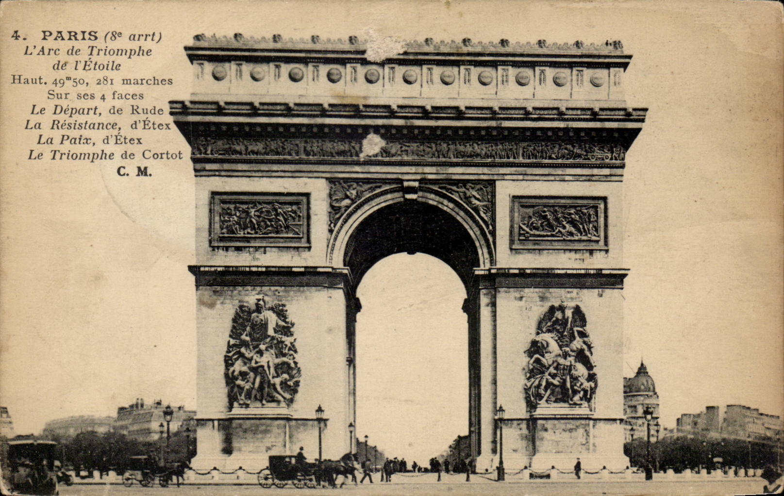 Paris CPA Arc de triomphe de l'etoile