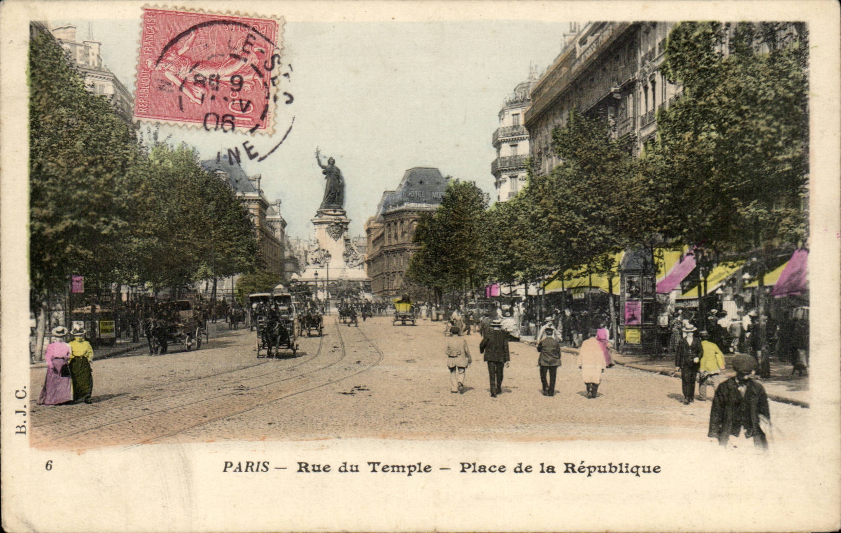Paris CPA Rue du temple Place de la republique