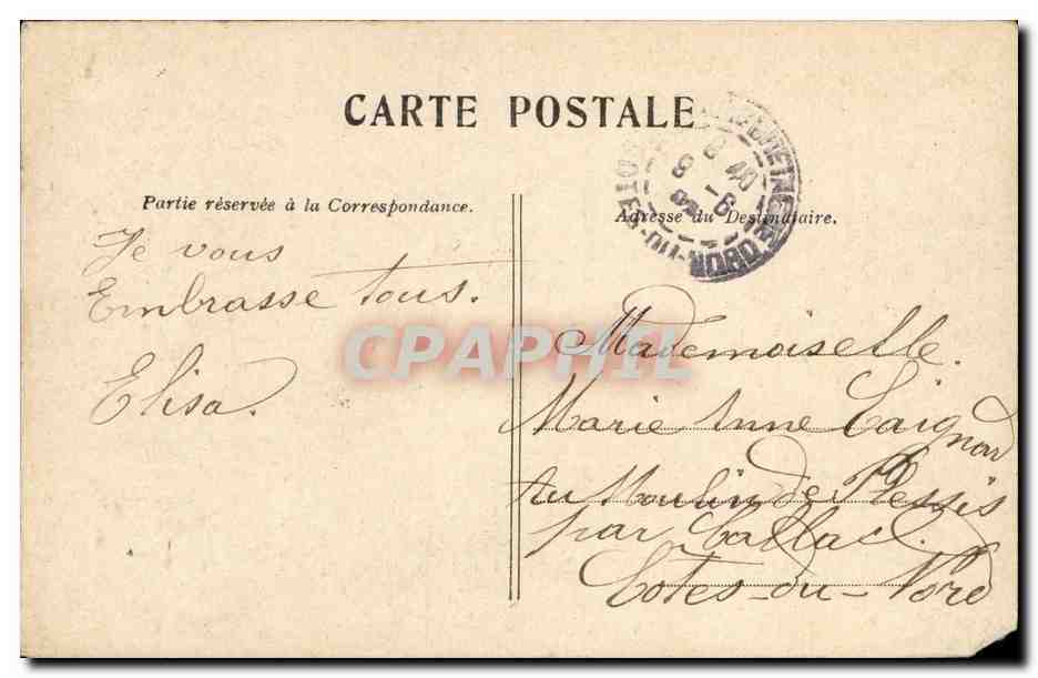 Paris CPA Le monument de Gambetta — Verso