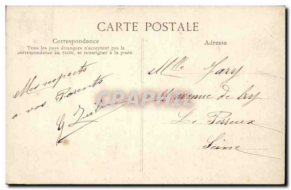 Paris CPA Val de Grace Salon d'Anne d'Autriche — Rückseite