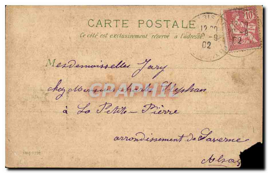 Paris — Palais Royal — Éditeur J. P. n° 273 — Verso